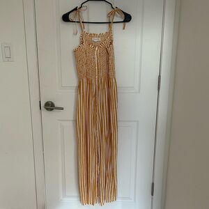 Emerson Fry India Collection Striped Yellow and White Maxi Dress